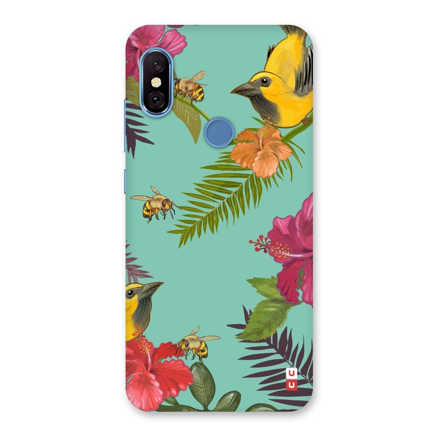 Flower Bird and Bee Back Case for Redmi Note 6 Pro
