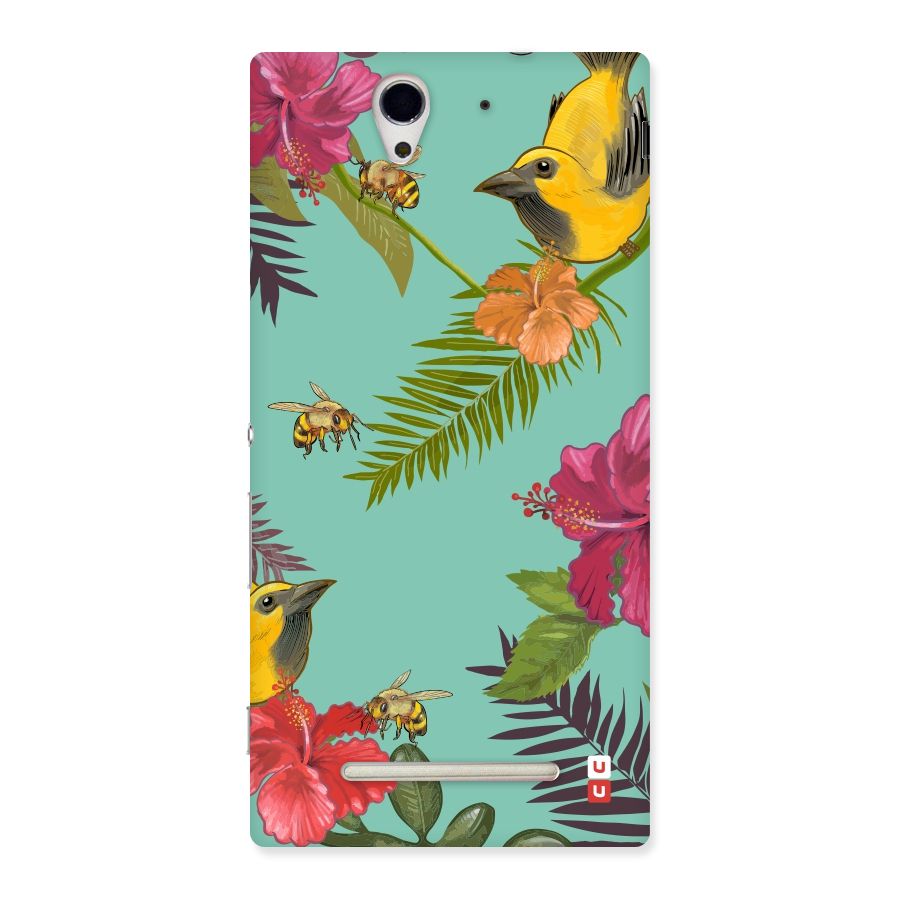 Flower Bird and Bee Back Case for Sony Xperia C3