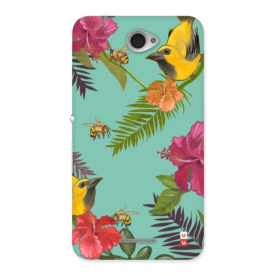 Flower Bird and Bee Back Case for Sony Xperia E4