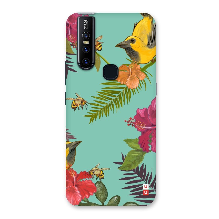 Flower Bird and Bee Back Case for Vivo V15