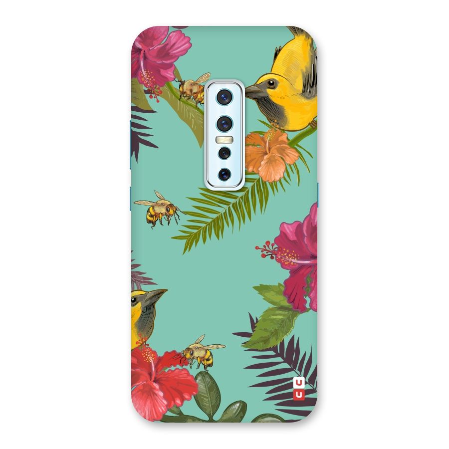 Flower Bird and Bee Back Case for Vivo V17 Pro
