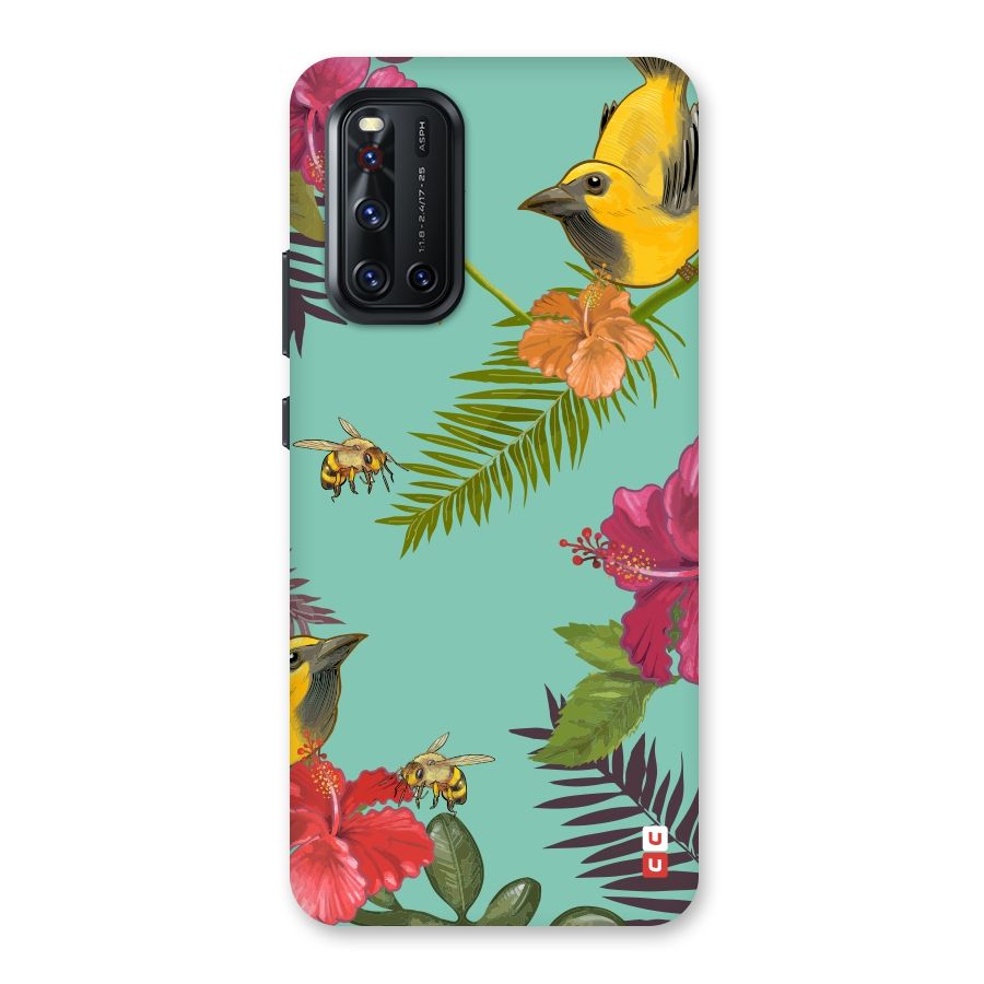 Flower Bird and Bee Back Case for Vivo V19