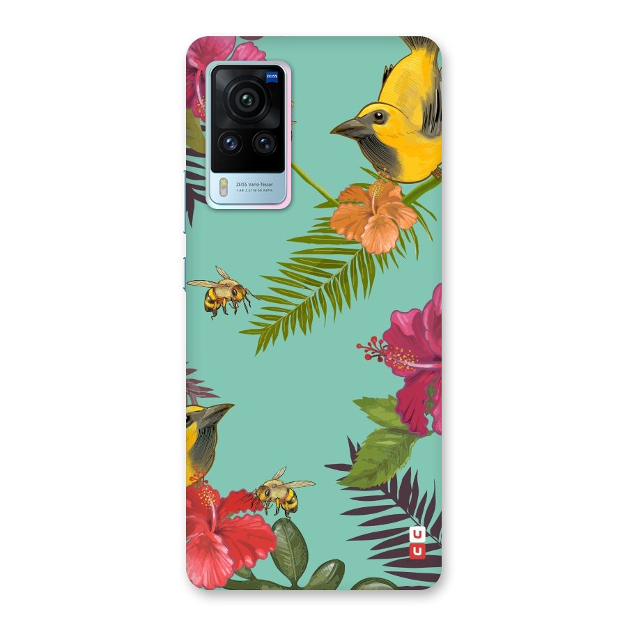 Flower Bird and Bee Back Case for Vivo X60 Pro