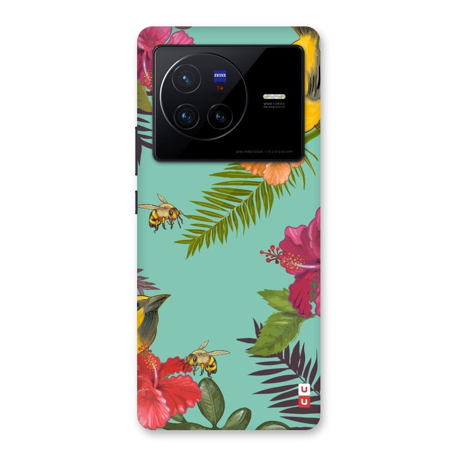 Flower Bird and Bee Back Case for Vivo X80