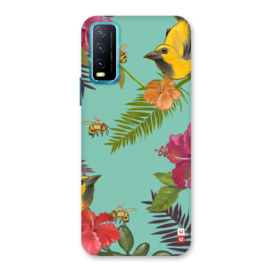 Flower Bird and Bee Back Case for Vivo Y20