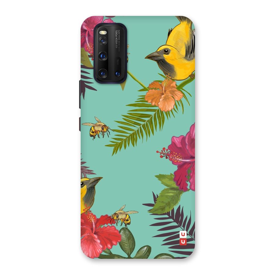 Flower Bird and Bee Back Case for Vivo iQOO 3