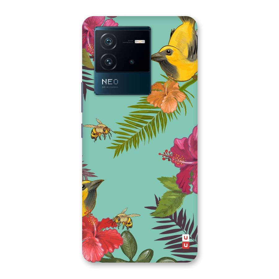 Flower Bird and Bee Back Case for Vivo iQOO Neo 6 5G