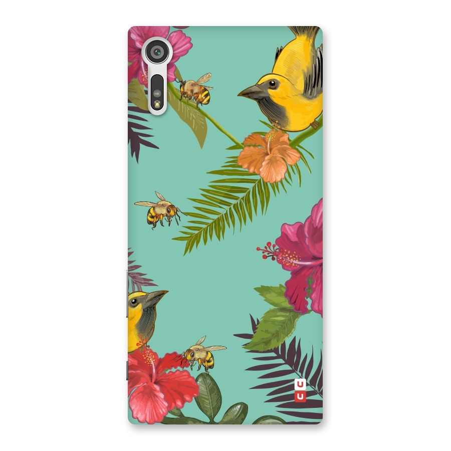 Flower Bird and Bee Back Case for Xperia XZ