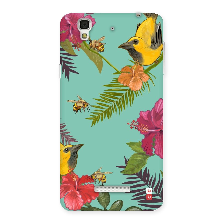 Flower Bird and Bee Back Case for Yu Yureka