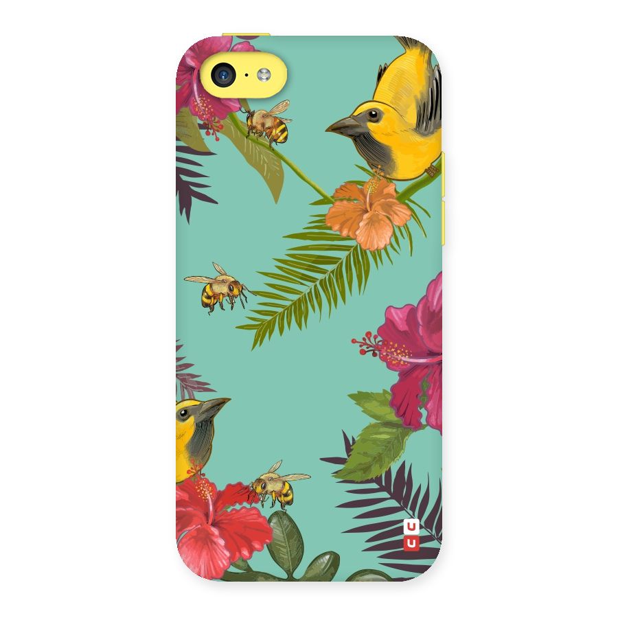 Flower Bird and Bee Back Case for iPhone 5C
