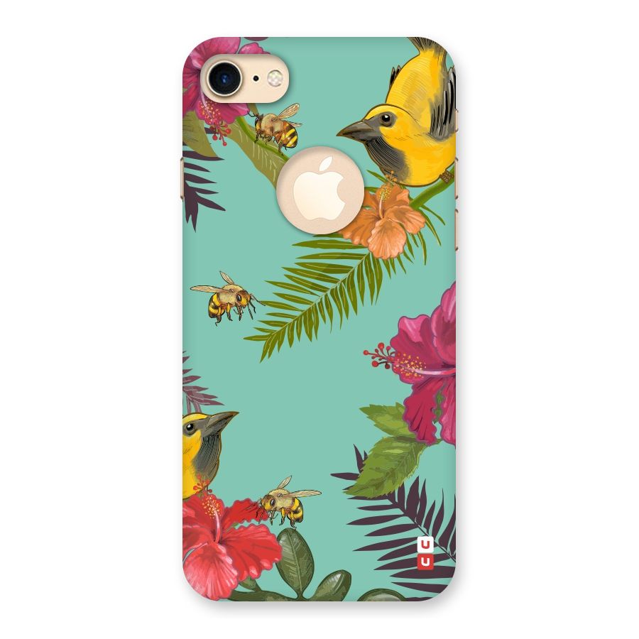 Flower Bird and Bee Back Case for iPhone 7 Logo Cut