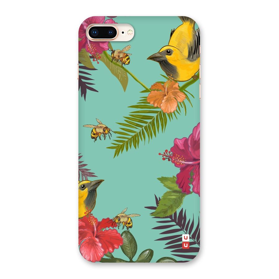 Flower Bird and Bee Back Case for iPhone 8 Plus
