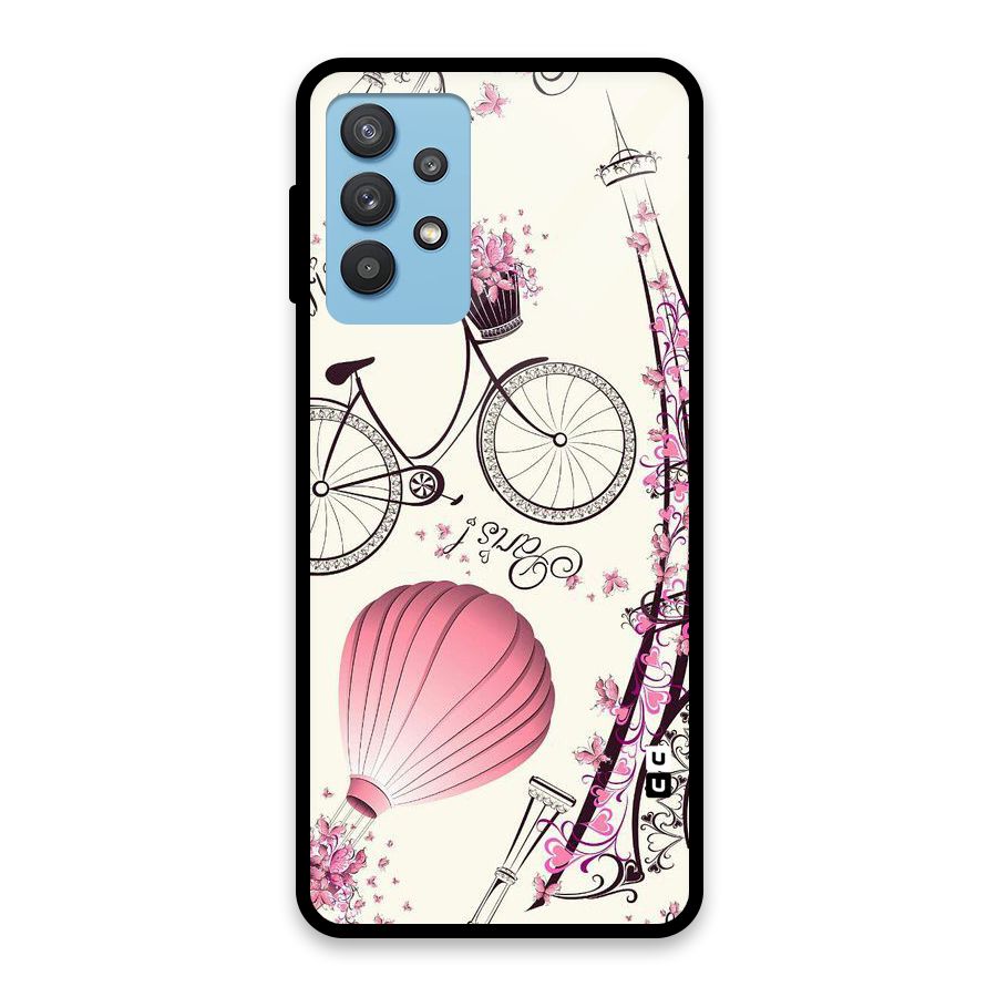 Flower Clipart Design Glass Back Case for Galaxy M32 5G