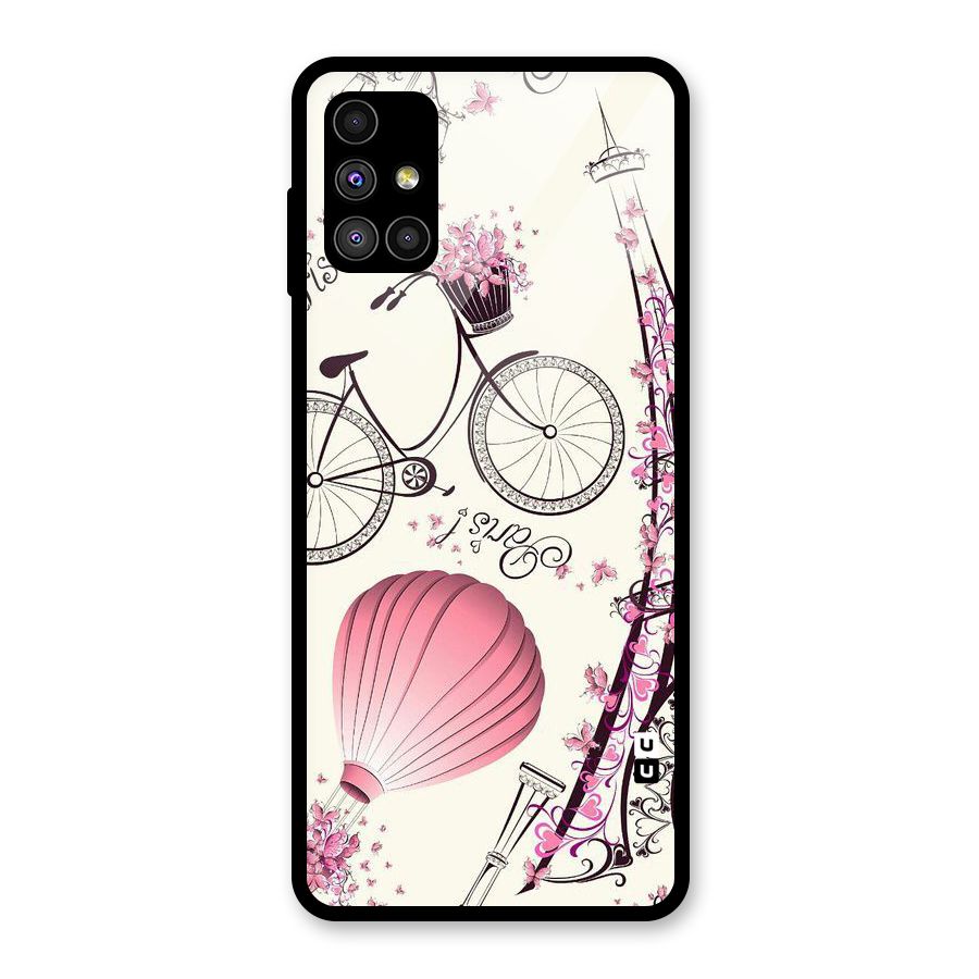 Flower Clipart Design Glass Back Case for Galaxy M51