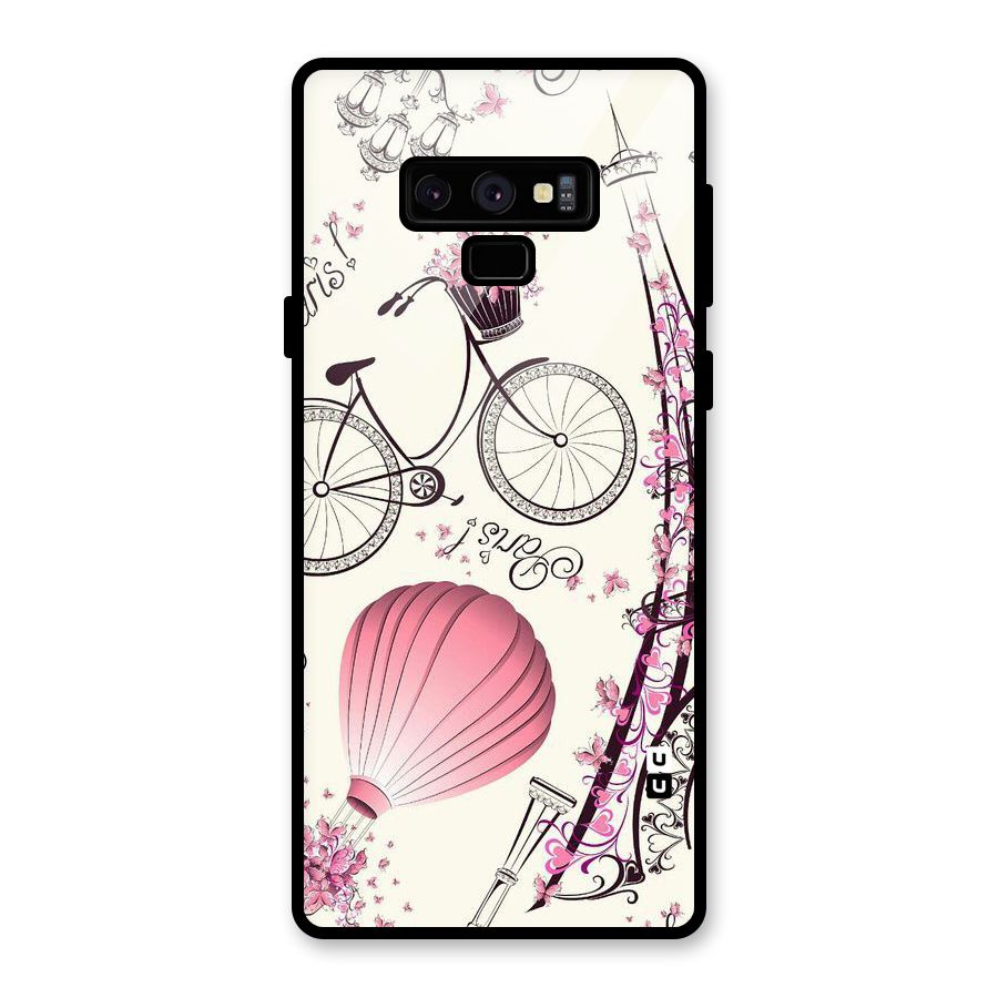 Flower Clipart Design Glass Back Case for Galaxy Note 9