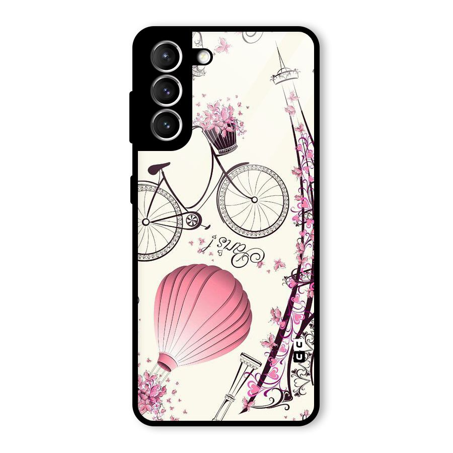 Flower Clipart Design Glass Back Case for Galaxy S21 5G
