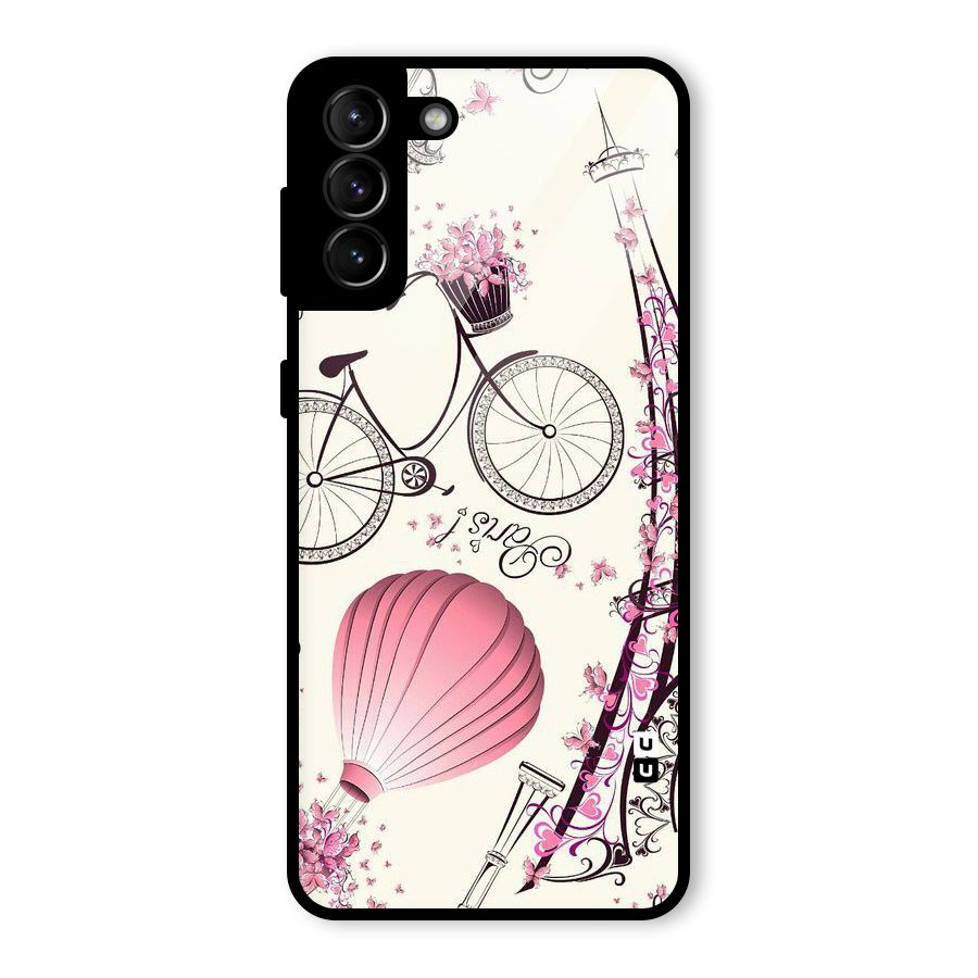 Flower Clipart Design Glass Back Case for Galaxy S21 Plus