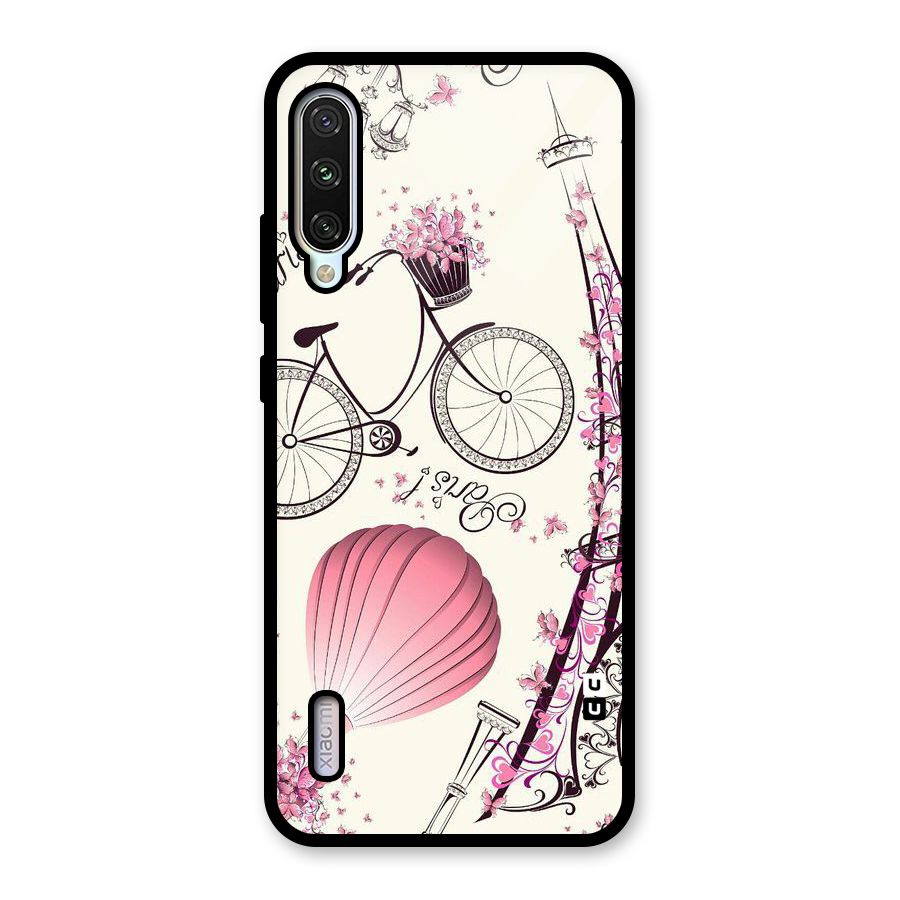 Flower Clipart Design Glass Back Case for Mi A3