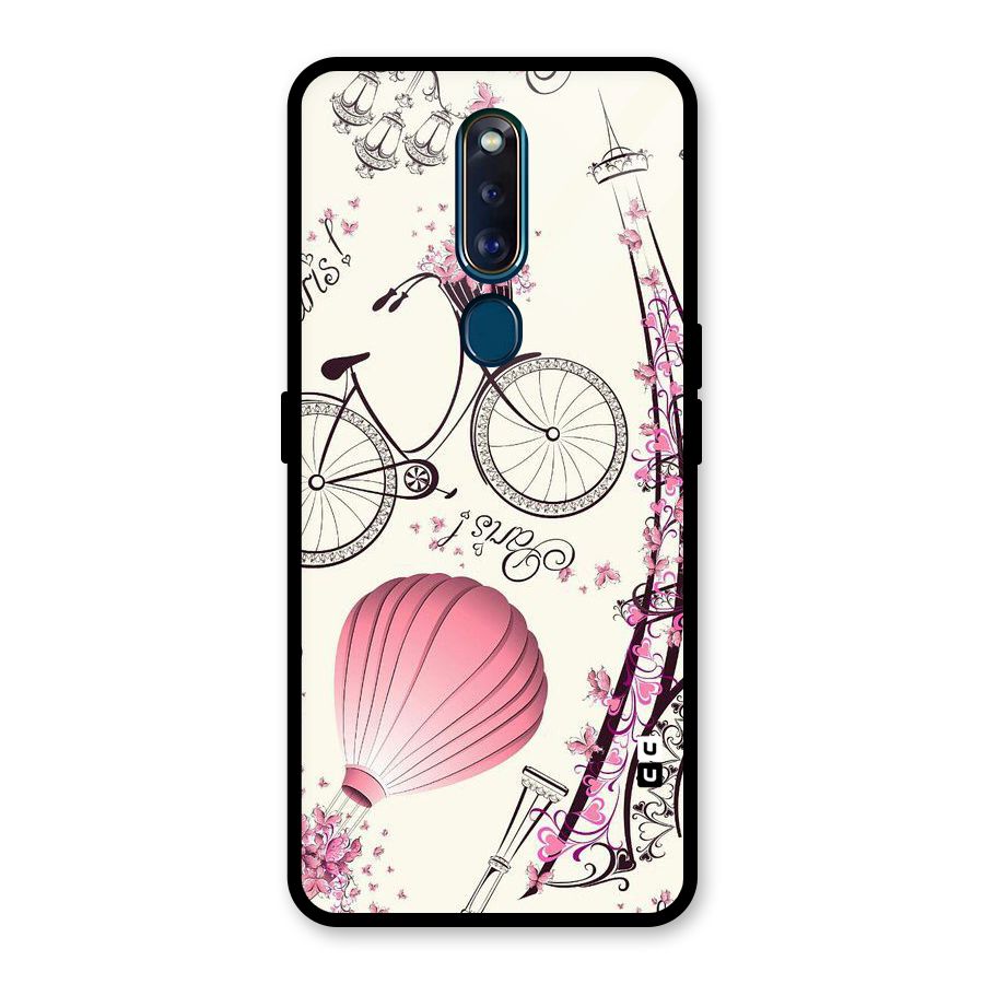 Flower Clipart Design Glass Back Case for Oppo F11 Pro