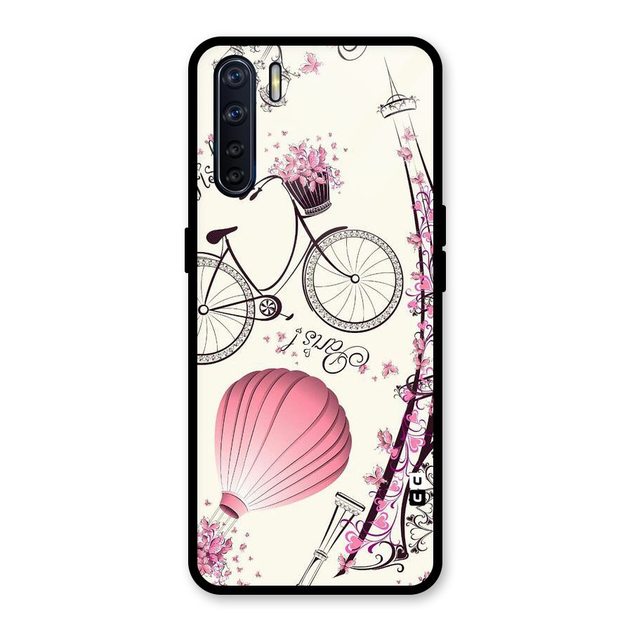 Flower Clipart Design Glass Back Case for Oppo F15