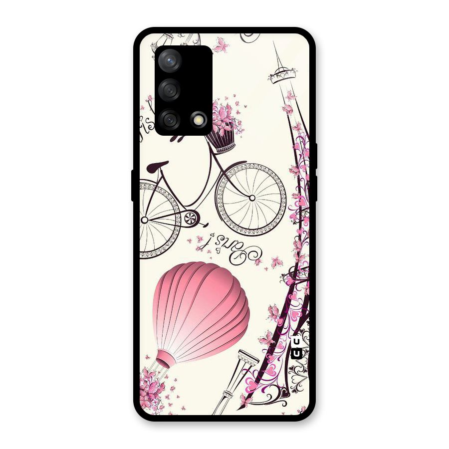 Flower Clipart Design Glass Back Case for Oppo F19