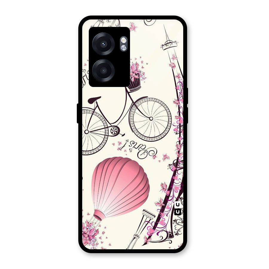 Flower Clipart Design Glass Back Case for Oppo K10 (5G)