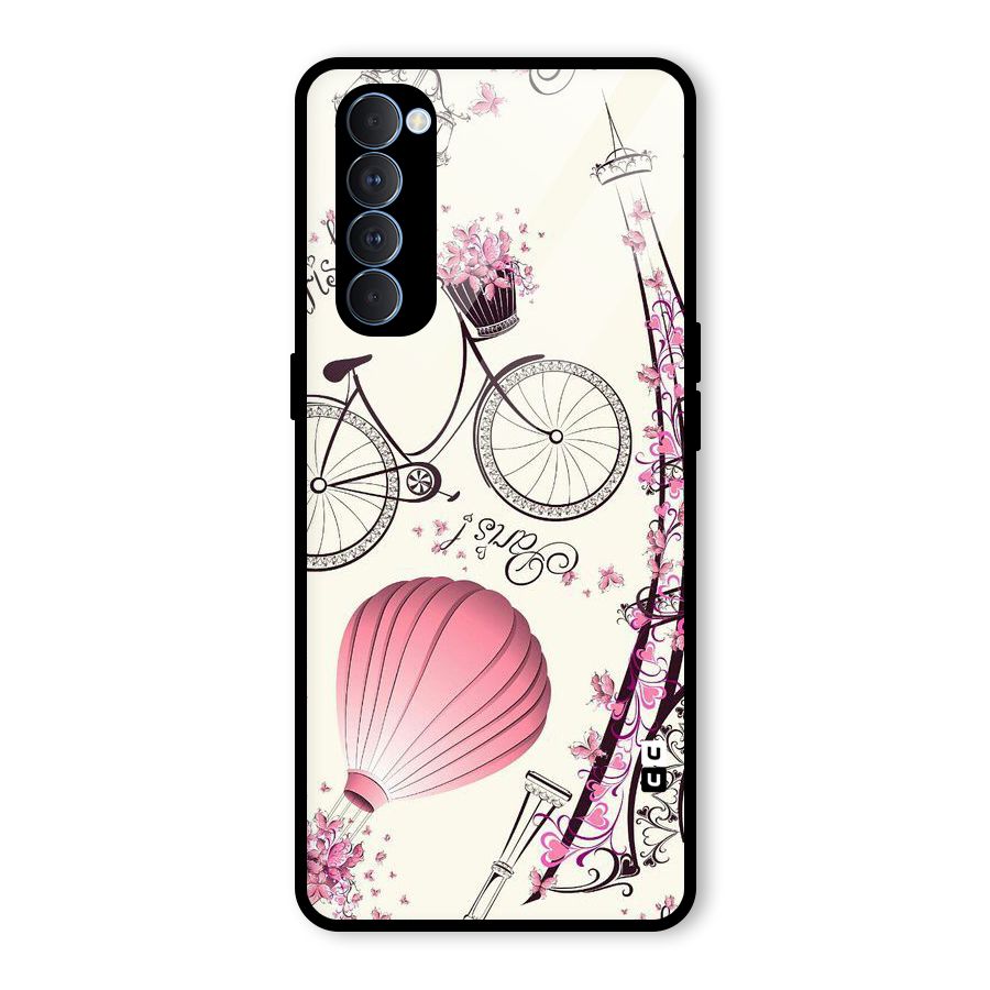 Flower Clipart Design Glass Back Case for Oppo Reno4 Pro