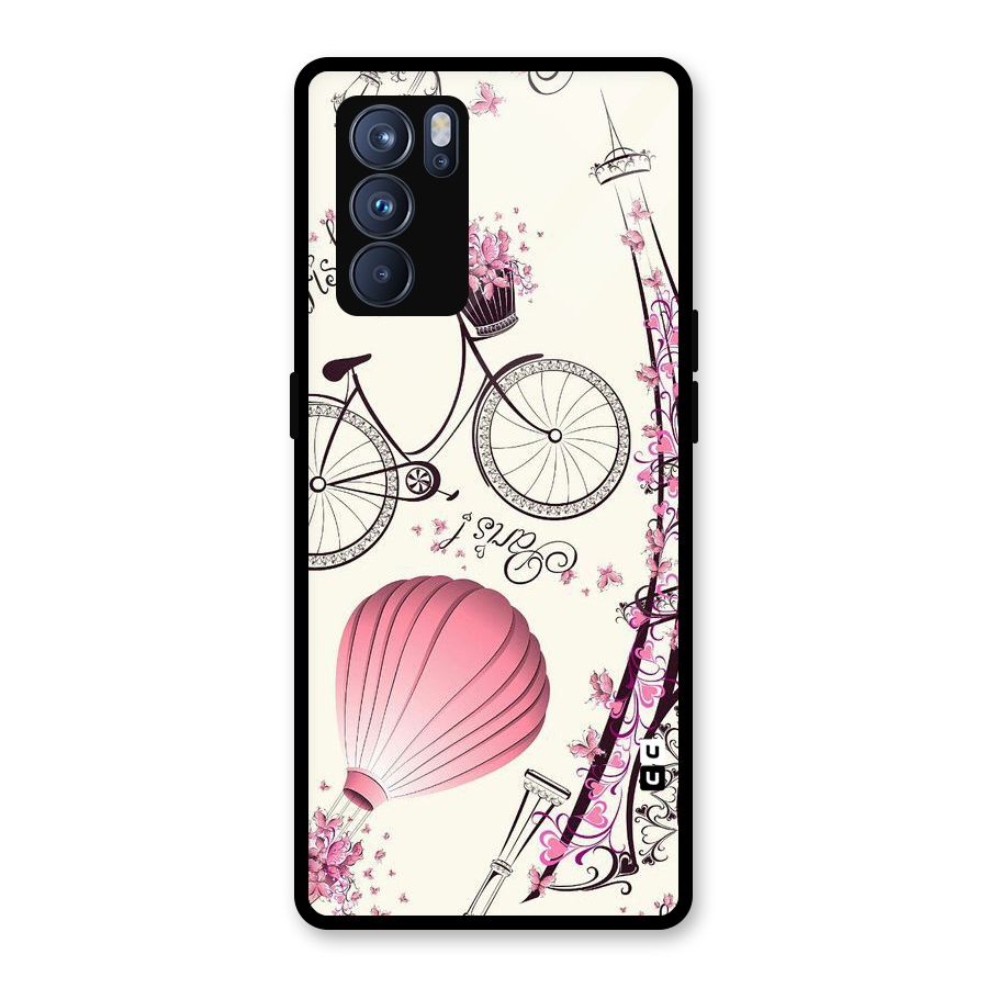 Flower Clipart Design Glass Back Case for Oppo Reno6 Pro 5G