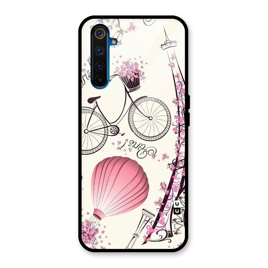 Flower Clipart Design Glass Back Case for Realme 6 Pro