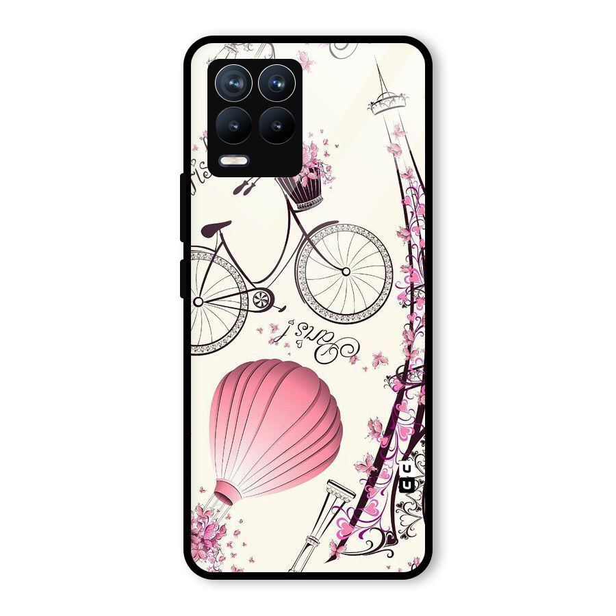 Flower Clipart Design Glass Back Case for Realme 8 Pro