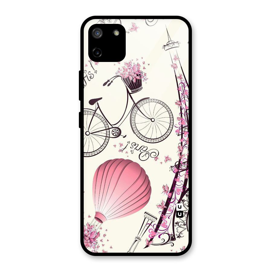 Flower Clipart Design Glass Back Case for Realme C11