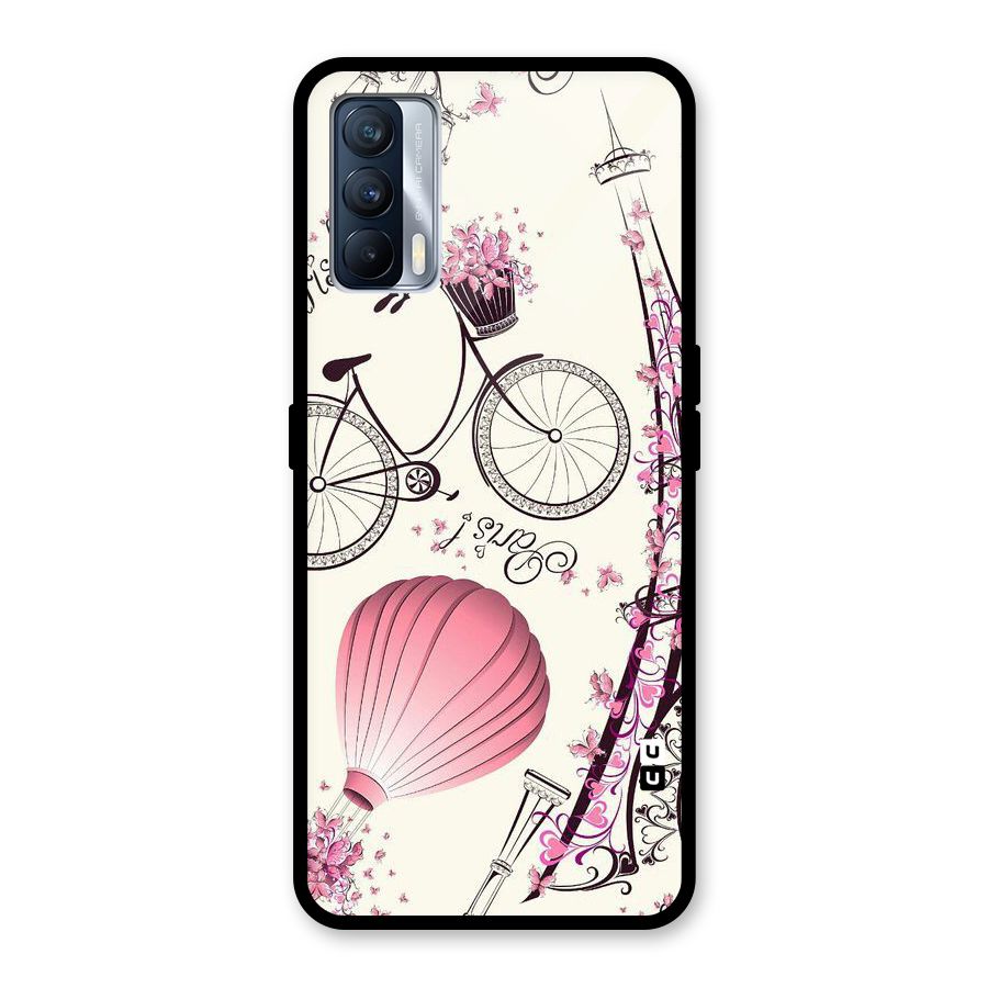 Flower Clipart Design Glass Back Case for Realme X7
