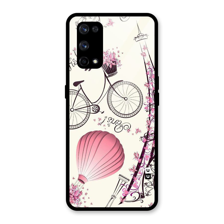 Flower Clipart Design Glass Back Case for Realme X7 Pro