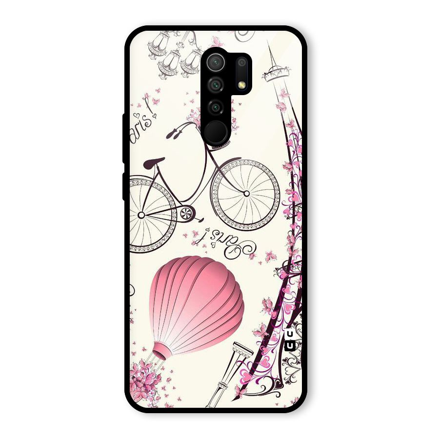 Flower Clipart Design Glass Back Case for Redmi 9 Prime