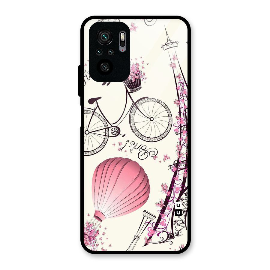Flower Clipart Design Glass Back Case for Redmi Note 10S