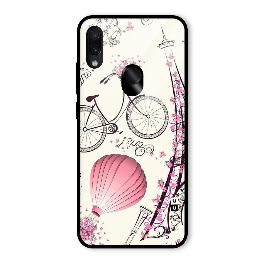 Flower Clipart Design Glass Back Case for Redmi Note 7S
