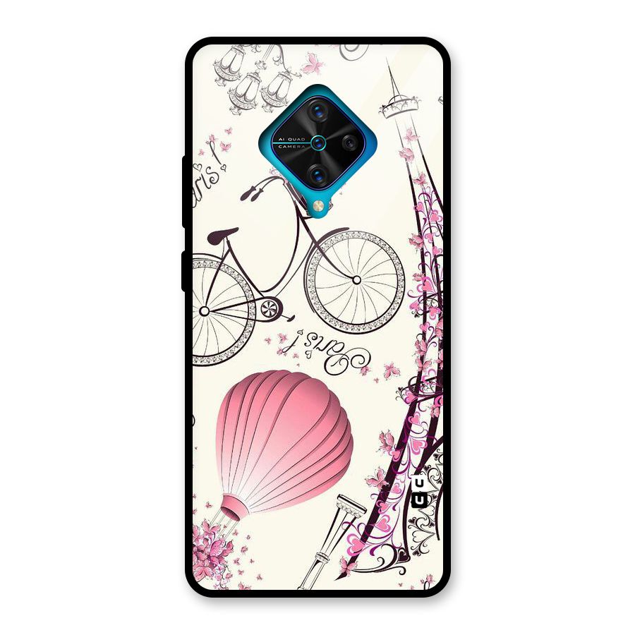 Flower Clipart Design Glass Back Case for Vivo S1 Pro