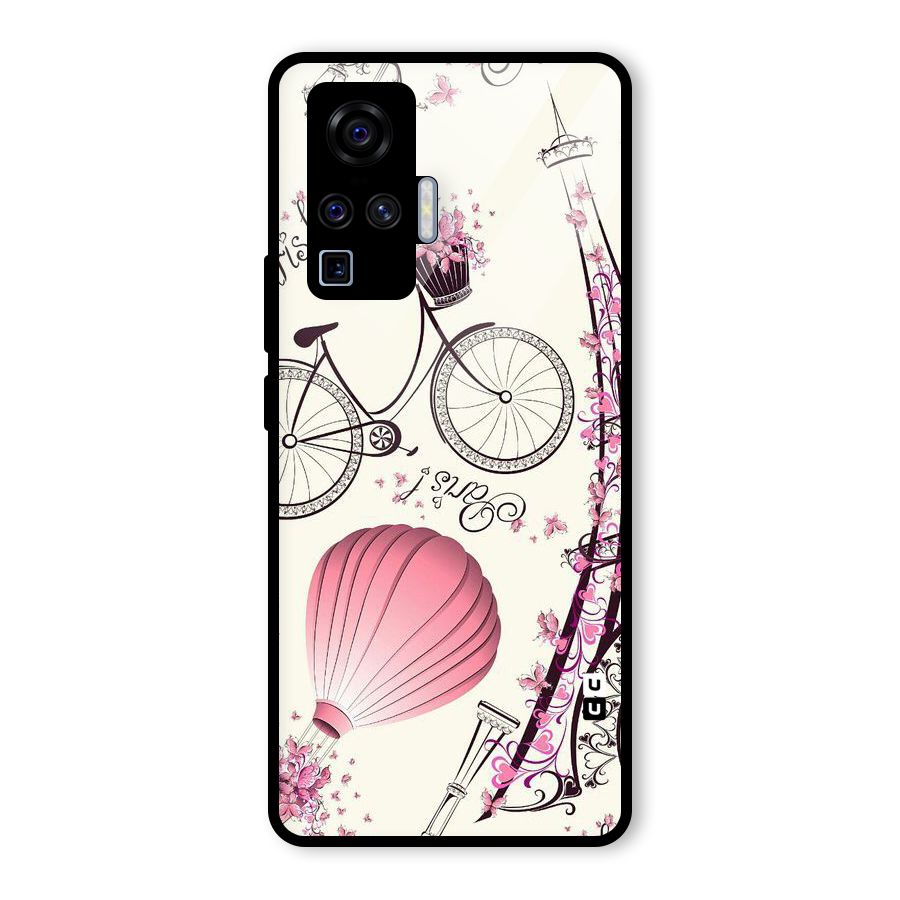 Flower Clipart Design Glass Back Case for Vivo X50 Pro