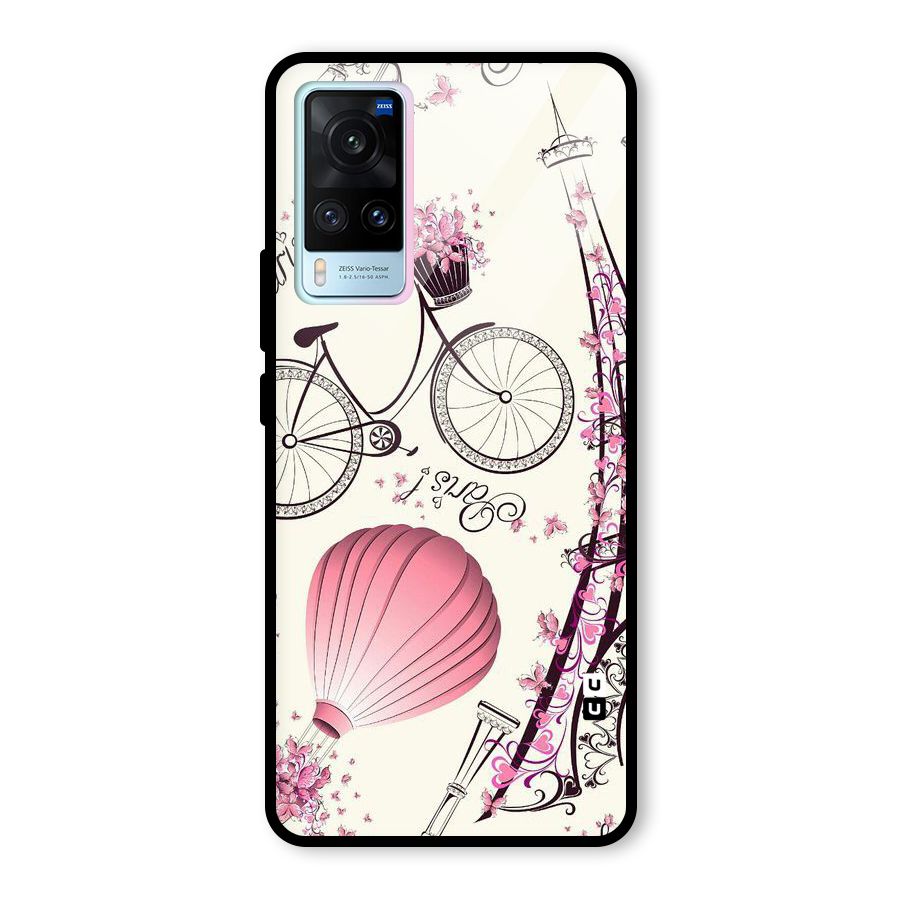 Flower Clipart Design Glass Back Case for Vivo X60