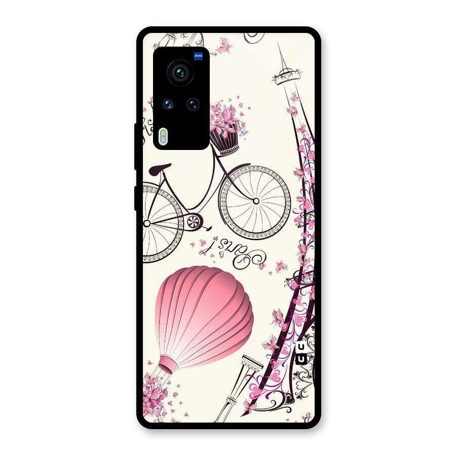 Flower Clipart Design Glass Back Case for Vivo X60 Pro