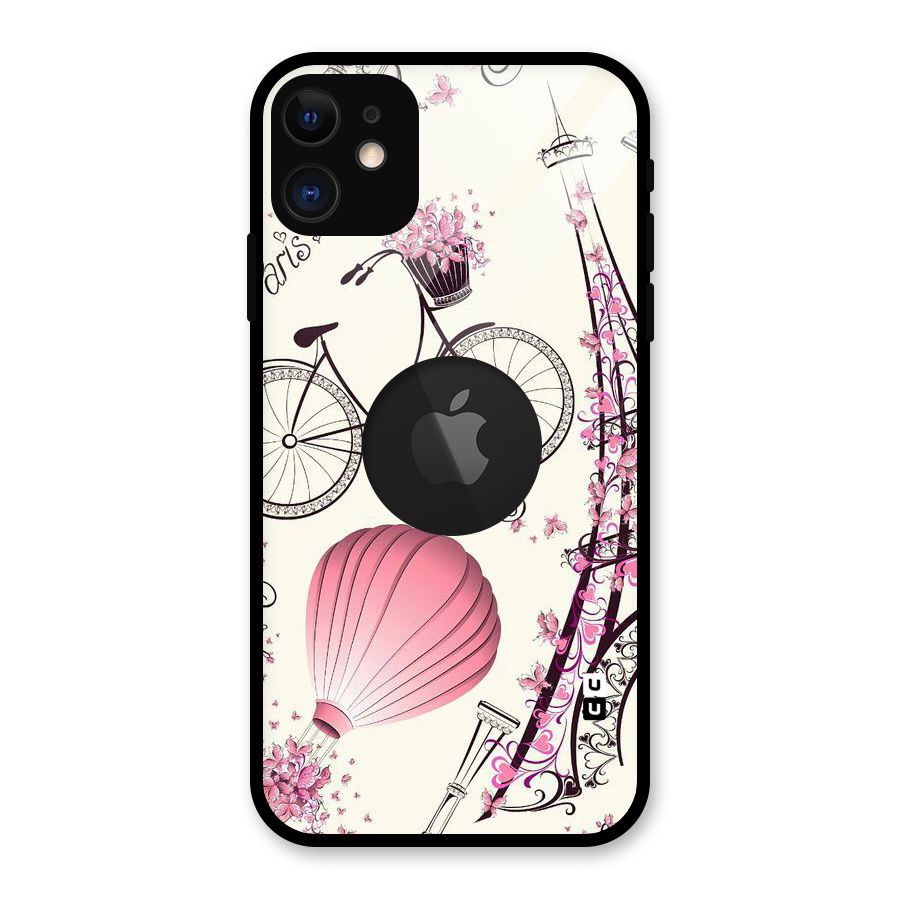 Flower Clipart Design Glass Back Case for iPhone 11 Logo Cut