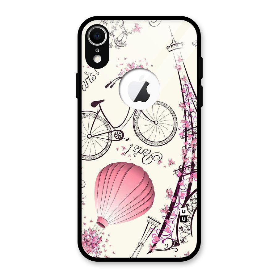 Flower Clipart Design Glass Back Case for iPhone XR Logo Cut