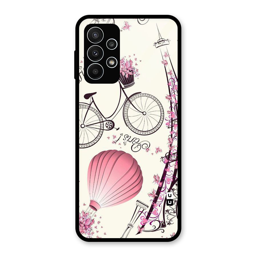 Flower Clipart Glass Back Case for Galaxy A23