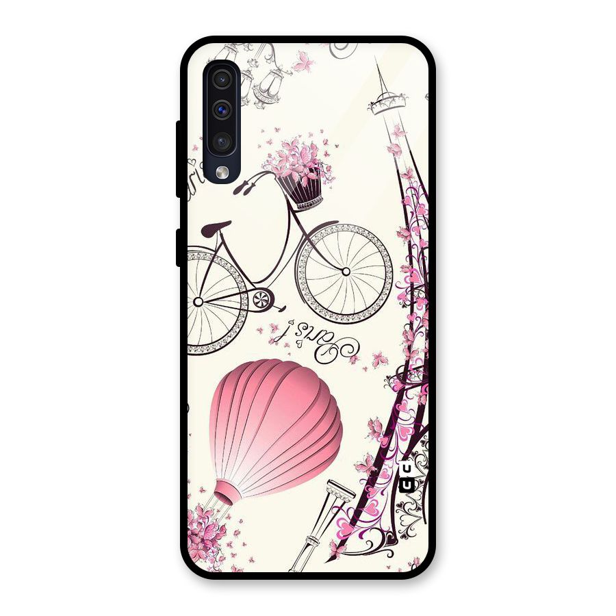 Flower Clipart Glass Back Case for Galaxy A50