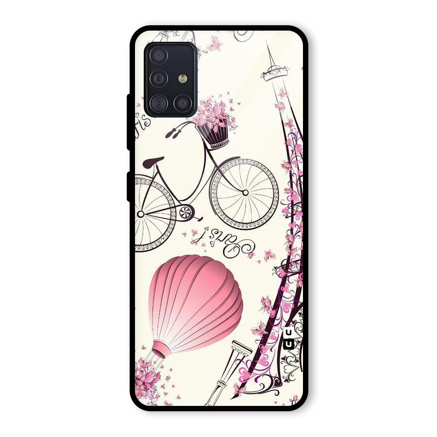 Flower Clipart Glass Back Case for Galaxy A51
