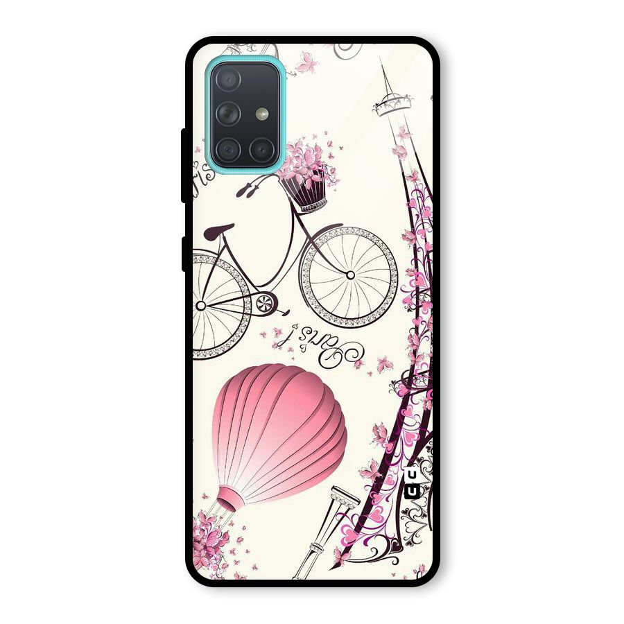 Flower Clipart Glass Back Case for Galaxy A71