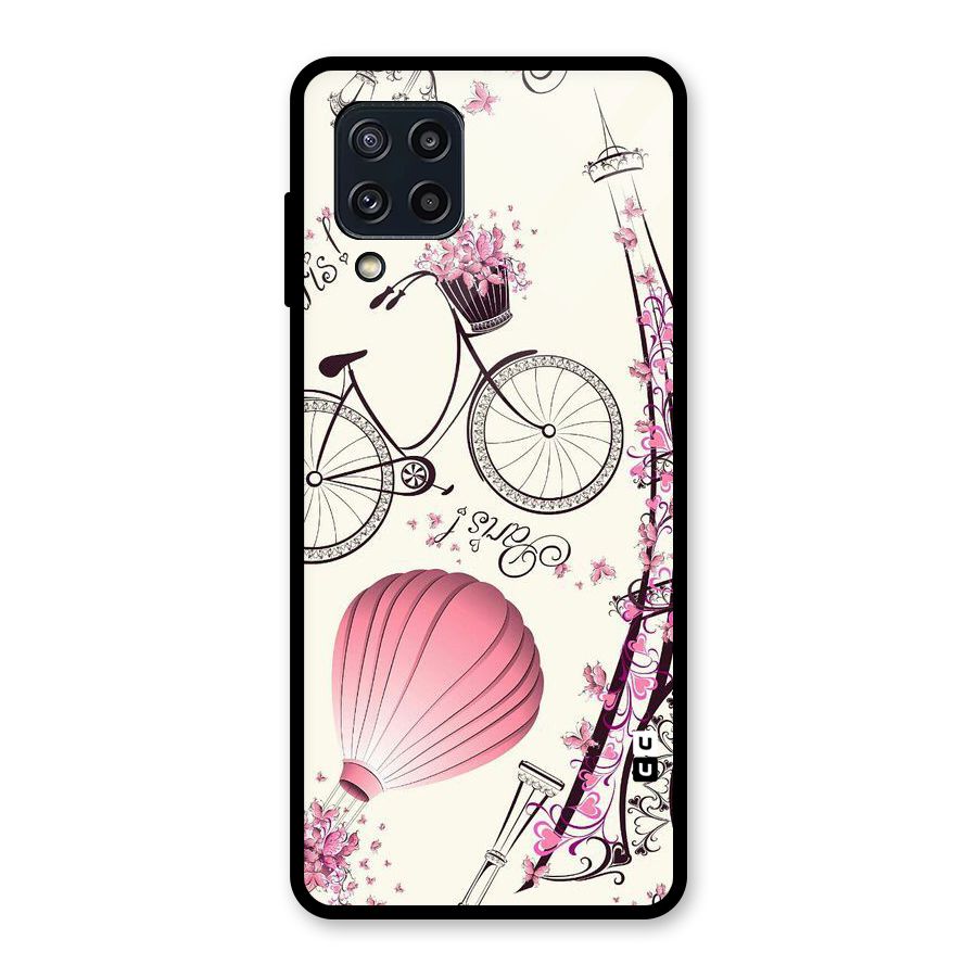 Flower Clipart Glass Back Case for Galaxy M32