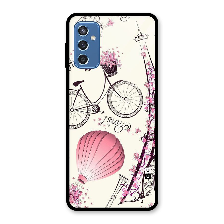 Flower Clipart Glass Back Case for Galaxy M52 5G
