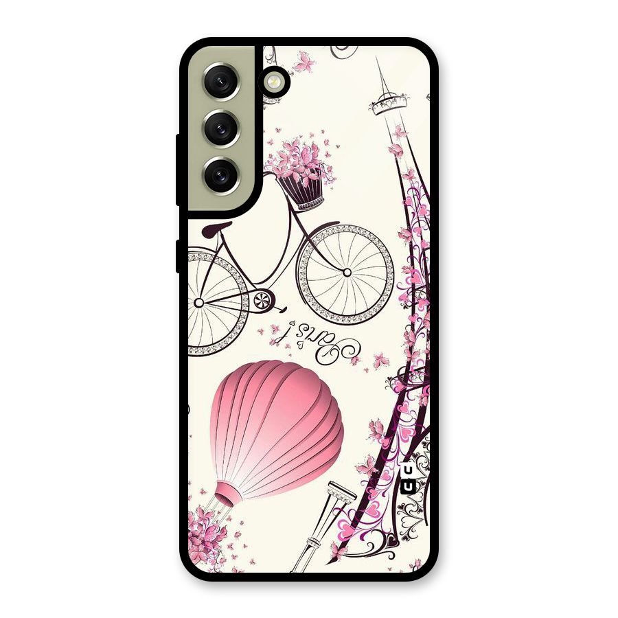 Flower Clipart Glass Back Case for Galaxy S21 FE 5G