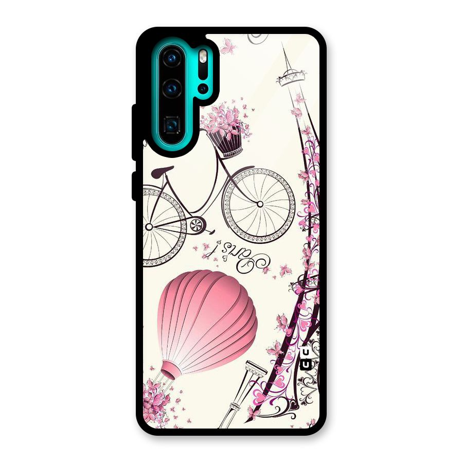 Flower Clipart Glass Back Case for Huawei P30 Pro